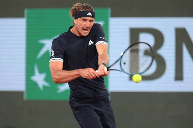 RECORD DATE NOT STATED 29th May 2026; Roland Garros, Paris, France; 2026 French Open Tennis, Day 11; Alexander Zverev (GER) in action against Quentin Halys (FRA) JonxBromley