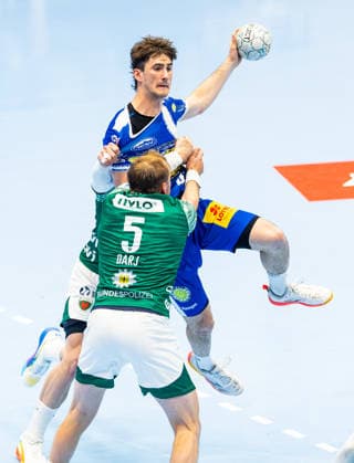 29.05.2026, GER, Handball, Maenner, Saison 25 26, Daikin 1.Bl, 30.Spieltag, ThSV Eisenach - Fuechse Berlin Stephan Seitz (ThSV Eisenach,44), Max Darj (Fuechse Berlin) 99817 Eisenach Werner-Assmann-Halle Am Sportp Thueringen Deutschland