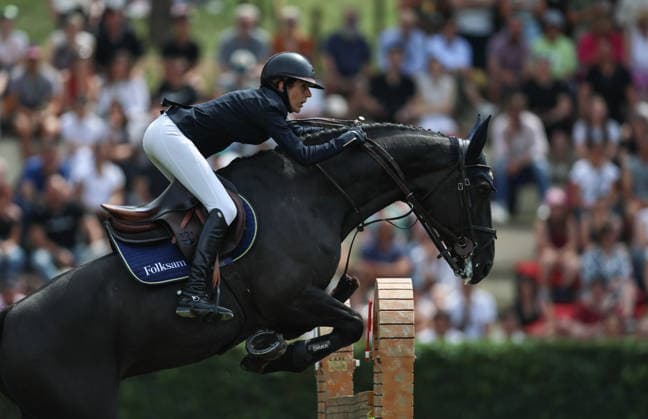 (260530) -- ROME, May 30, 2026 -- Angelie Von Essen of Sweden competes during the nations cup event of equestrian at the 2026 CSIO (Official International Show Jumping Competition) of Rome in Piazza di Siena of Rome, Italy, May 29, 2026. ) (SP)ITALY-ROME-EQUESTRIAN-2026 CSIO-NATIONS CUP WangxKaiyan 