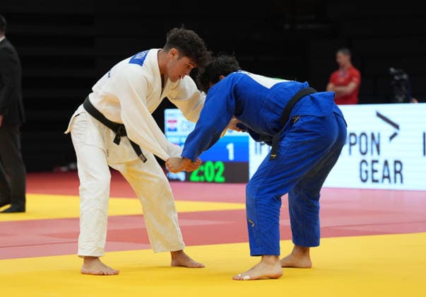 JUDO - EJU Junior European Cup GRAZ,AUSTRIA,30.MAY.26 - JUDO - EJU Junior European Cup. Image shows Felix Einfinger (AUT) vs Hugo Quereda Yurice (ESP).  GEPAxpictures xMichaelxRiedler