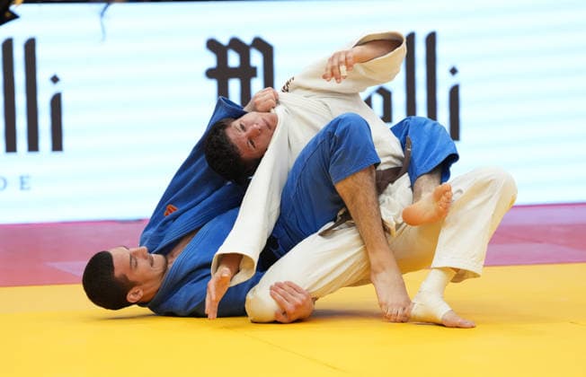 JUDO - EJU Junior European Cup GRAZ,AUSTRIA,30.MAY.26 - JUDO - EJU Junior European Cup. Image shows Michael Hacksteiner (AUT) vs Irakli Ribradze (GEO).  GEPAxpictures xMichaelxRiedler