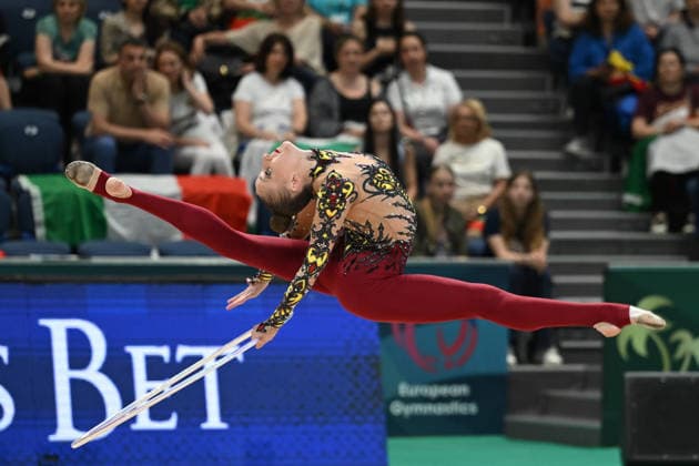IPA85176334 - KARIKA Polina (UKR) during European Championships in Rhythmic gymnastics, Rhythmische Sportgymnastik, RSG Gymnastics in Varna, Bulgaria, May 30 2026  Copyright: xFilippoxTomasi IPAxSportx xx 85176334