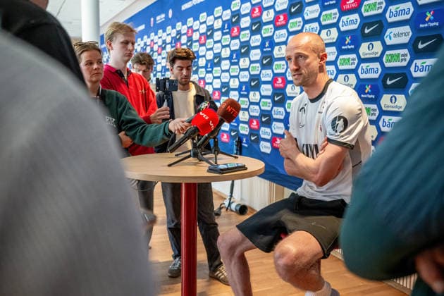 260530 Brede Hangeland, player manager of the Norwegian national football team, during a press event on May 30, 2026 in Oslo. Photo: Vegard Grott BILDBYRAN kod VG VG0930 bbeng fotball football soccer fotboll FIFA World Cup, WM, Weltmeisterschaft, Fussball vm fotball-vm norge norway press event pressetreff precamp pre-camp Copyright: VEGARDxGRoTT BB260530VG001
