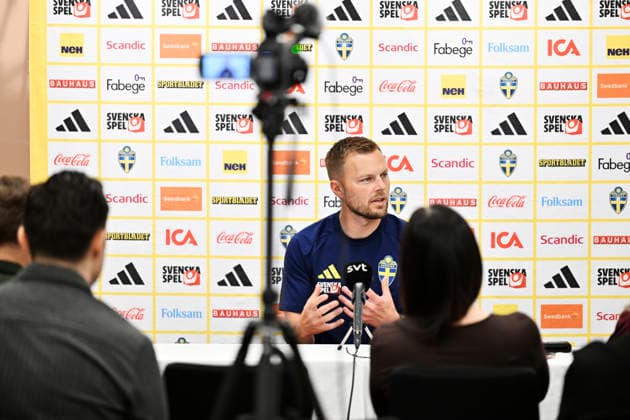 STOCKHOLM, SWEDEN 20260530 Assistant to the Swedish Football Association Sebastian Larsson during a press conference, PK, Pressekonferenz with the national team, Nationalteam s management staff at the players hotel Scandic Park ahead of the World Cup. STOCKHOLM SWEDEN x10050x