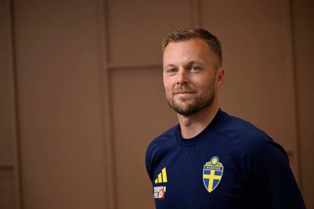 STOCKHOLM, SWEDEN 20260530 Assistant to the Swedish Football Association Sebastian Larsson during a press conference, PK, Pressekonferenz with the national team, Nationalteam s management staff at the players hotel Scandic Park ahead of the World Cup. STOCKHOLM SWEDEN x10050x