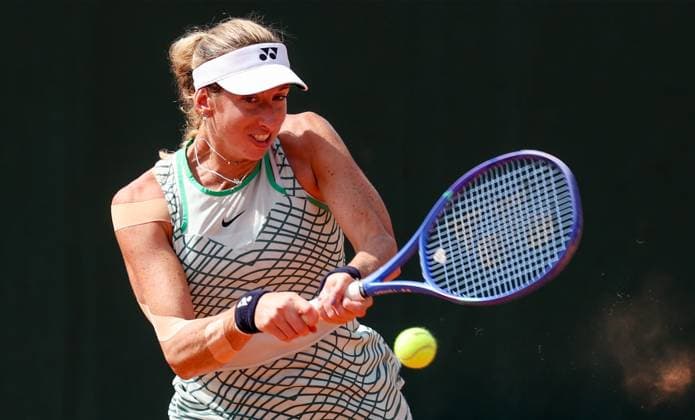 Belgian Magali Kempen pictured in action during a doubles tennis match between Brazilian-Argentinian pair Martins-Sierra and Belgian-Slovenian pair Kempen-Klepac, in the second round of the women s doubles at the Roland Garros French Open tennis tournament, in Paris, France, Saturday 30 May 2026. This year s tournament takes place from 18 May to 07 June. VIRGINIExLEFOUR  x175449445x