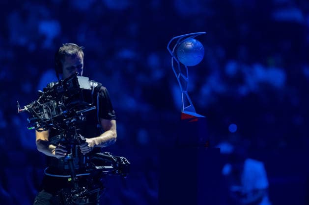 . The EHF-Cup during the handball semi-final of the the Winamax EHF Finals 2026 between Montpellier Handball and THW Kiel at Barclays Arena on May 30, 2026 in Hamburg, Germany. -