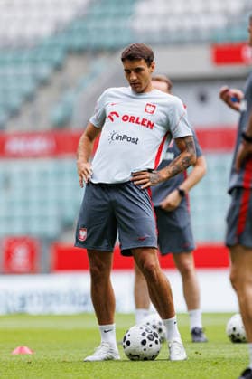 Jakub Kiwior seen during Official press conference, PK, Pressekonferenz and training of Poland National football team before Friendly match game against Ukraine (Ernest Kolodziej Ball Raw Images) Wroclaw Tarczynski Arena Poland Copyright: xErnestxKolodziejx ernestkolodziej_poland_conference_2526_OL_5167
