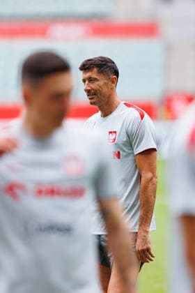 Robert Lewandowski seen during Official press conference, PK, Pressekonferenz and training of Poland National football team before Friendly match game against Ukraine (Ernest Kolodziej Ball Raw Images) Wroclaw Tarczynski Arena Poland Copyright: xErnestxKolodziejx ernestkolodziej_poland_conference_2526_OL_5218