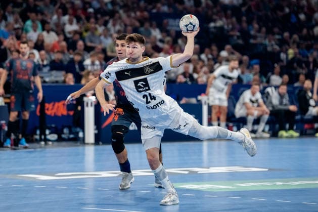 Hamburg 30.05.2026, Handball, Herren, EHF European League Men 2025 26, Halbfinale, Montpellier Handball - THW Kiel Lukas Zerbe (THW Kiel, 24) beim Siebenmeter