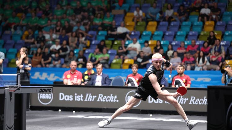 30.05.2026, xrekx, Tischtennis TTBL Final 4, Borussia Düsseldorf - TTC Schwalbe Bergneustadt v.l. Romain Ruiz (TTC Schwalbe Bergneustadt) (DFL DFB REGULATIONS PROHIBIT ANY USE OF PHOTOGRAPHS as IMAGE SEQUENCES and or QUASI-VIDEO) Frankfurt am Main