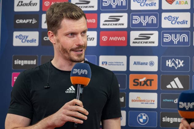 Andreas Obst 13 (FC Bayern Basketball) im Interview mit DYn, FC Bayern Basketball vs. Telekom Baskets Bonn, BBL, Halbfinale 1, 30.05.2026 Muenchen Bayern Deutschland