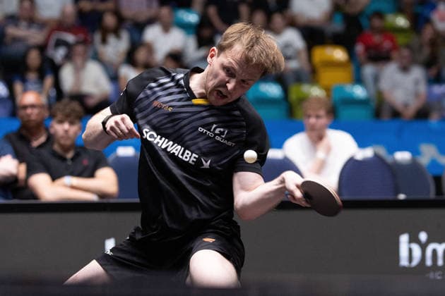 Benedikt Duda (GER, TTC Schwalbe Bergneustadt) in action during the semifinal matches Borussia Düsseldorf TTC Schwalbe of the Liebherr TTBL Final4 at the Süwag Energie ARENA on May 30, 2026, in Frankfurt, Germany Copyright: JoaquimxFerreira