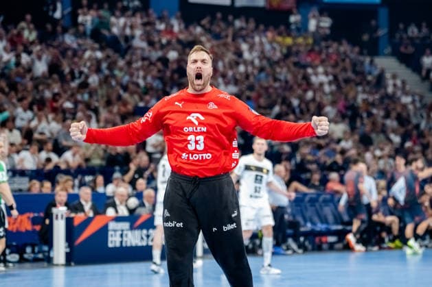 Hamburg 30.05.2026, Handball, Herren, EHF European League Men 2025 26, Halbfinale, Montpellier Handball - THW Kiel Andreas Wolff (THW Kiel, 33) jubelt nach einer Parade