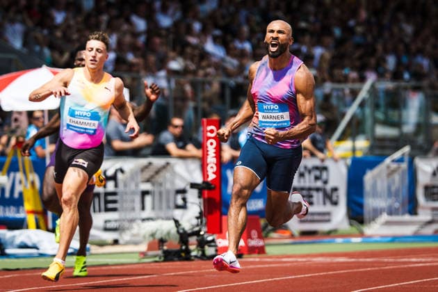 51. Hypomeeting, Goetzis (AT), 30.05.2026 GOETZIS, SWITZERLAND - MAY 30: Damian WARNER of Canada reacts after the 100 m of the mens decathlon at the 51. Hypomeeting, Goetzis (AT) on May 30, 2026 in Goetzis, Switzerland. Copyright: xBEAUTIFULxSPORTS UlfxSchillerx