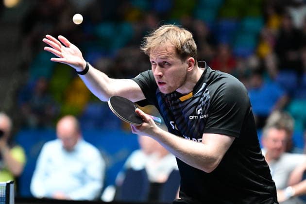 RECORD DATE NOT STATED Benedikt Duda im Halbfinale des TTBL Final Four in Frankfurt. Der deutsche Nationalspieler Benedikt Duda vom TTC Schwalbe Bergneustadt im Einsatz gegen Borussia Dusseldorf im Halbfinale des TTBL Final Four in Frankfurt am Main in der Süwag Energie Arena am 30. Mai 2026. Frankfurt am Main Hessen Germany