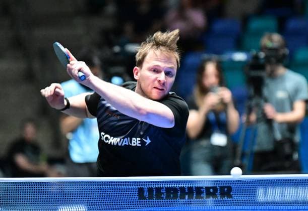 RECORD DATE NOT STATED Benedikt Duda im Halbfinale des TTBL Final Four in Frankfurt. Der deutsche Nationalspieler Benedikt Duda vom TTC Schwalbe Bergneustadt im Einsatz gegen Borussia Dusseldorf im Halbfinale des TTBL Final Four in Frankfurt am Main in der Süwag Energie Arena am 30. Mai 2026. Frankfurt am Main Hessen Germany
