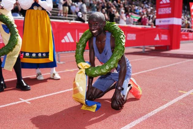 STOCKHOLM, SVERIGE 20260530 Edwin Kiptoo vinner Stockholm marathon pa lördagen. STOCKHOLM SVERIGE x10500x