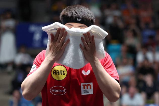 30.05.2026, xrekx, Tischtennis TTBL Final 4, Borussia Düsseldorf - TTC Schwalbe Bergneustadt v.l. Dang Qiu (Borussia Duesseldorf) (DFL DFB REGULATIONS PROHIBIT ANY USE OF PHOTOGRAPHS as IMAGE SEQUENCES and or QUASI-VIDEO) Frankfurt am Main
