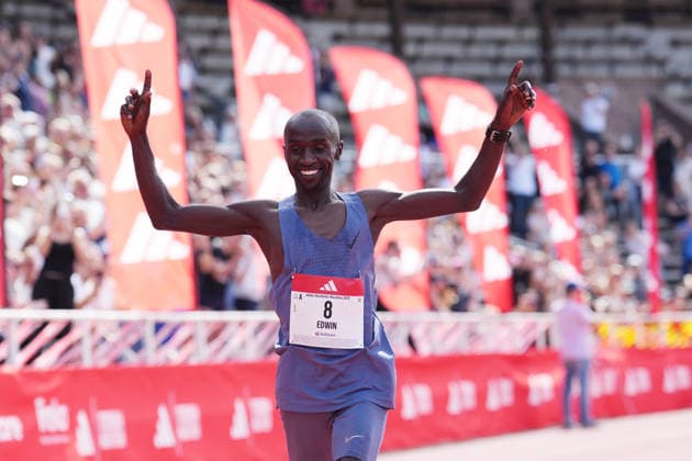 STOCKHOLM, SWEDEN 20260530 Edwin Kiptoo wins the Stockholm marathon on Saturday. STOCKHOLM SWEDEN x10500x