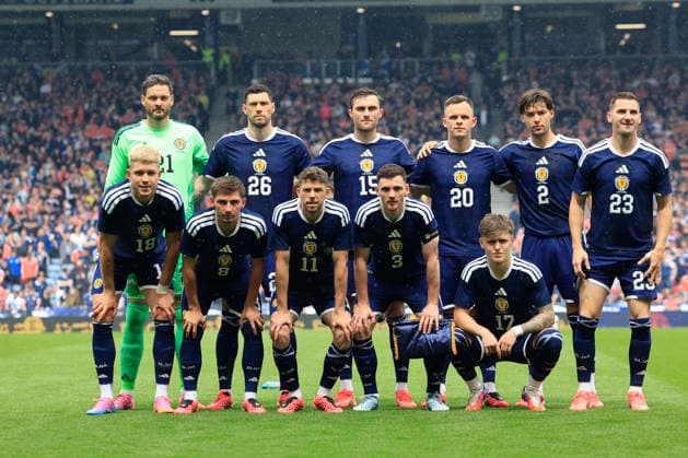 Scotland v Curacao International Friendly, Länderspiel, Nationalmannschaft Scotland players line up during the International Friendly match at Barclays Hampden, Glasgow 30 05 2026 UK Newspapers OUT Copyright: xFredxPalmerx FIL-23531-0017