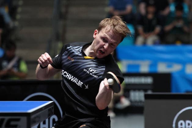 Benedikt Duda (GER, TTC Schwalbe Bergneustadt) in action during the semifinal matches Borussia Düsseldorf TTC Schwalbe of the Liebherr TTBL Final4 at the Süwag Energie ARENA on May 30, 2026, in Frankfurt, Germany Copyright: JoaquimxFerreira