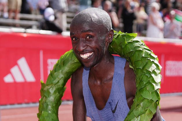 Edwin Kiptoo, Kenya, wins the Stockholm marathon in Stockholm, Sweden, on Saturday, May 30, 2026. STOCKHOLM SWEDEN x10500x