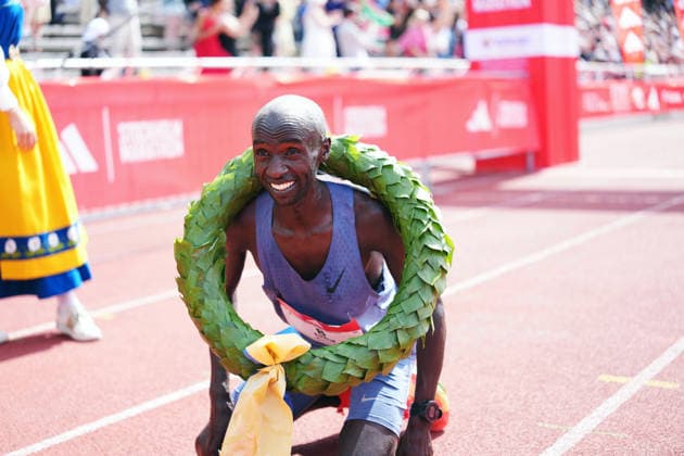 Edwin Kiptoo, Kenya, wins the Stockholm marathon in Stockholm, Sweden, on Saturday, May 30, 2026. STOCKHOLM SWEDEN x10500x