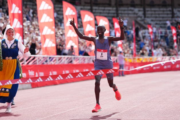 Edwin Kiptoo, Kenya, wins the Stockholm marathon in Stockholm, Sweden, on Saturday, May 30, 2026. STOCKHOLM SWEDEN x10500x