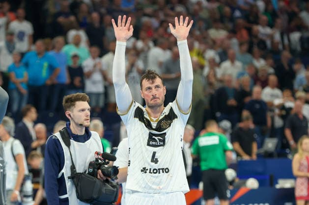 30.05.2026 ,xgox, Handball - EHF European League Halbfinale Montpellier Handball - THW Kiel emspor, v.l. Domagoj Duvnjak (Kiel, 4) Jubel ueber den Sieg, Jubel nach Spielende Hamburg