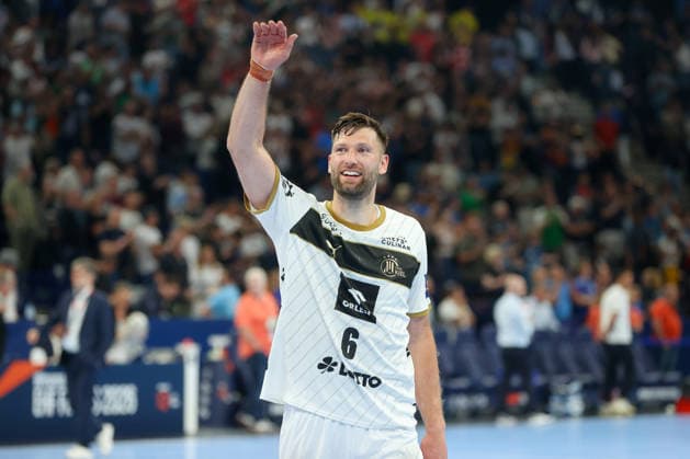 30.05.2026 ,xgox, Handball - EHF European League Halbfinale Montpellier Handball - THW Kiel emspor, v.l. Harald Reinkind (Kiel, 6) Jubel ueber den Sieg, Jubel nach Spielende Hamburg