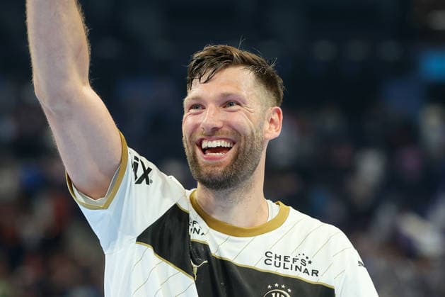 30.05.2026 ,xgox, Handball - EHF European League Halbfinale Montpellier Handball - THW Kiel emspor, v.l. Harald Reinkind (Kiel, 6) Jubel ueber den Sieg, Jubel nach Spielende Hamburg