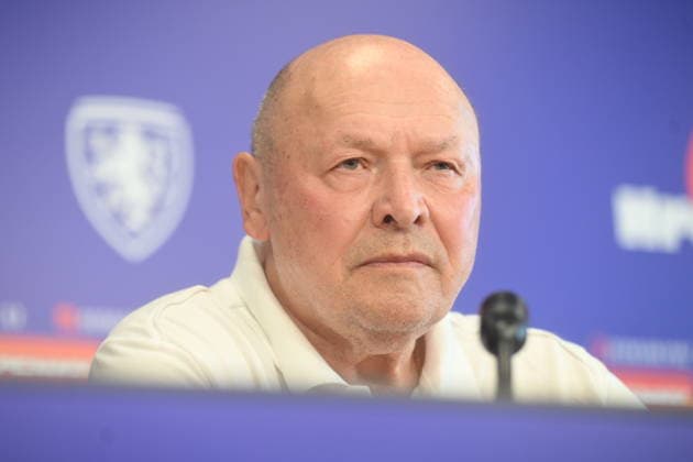 Czech national soccer team coach Miroslav Koubek attends the press conference, PK, Pressekonferenz prior to the friendly match Czech Republic vs Kosovo, Prague, Czech Republic, May 30, 2026. (CTKxPhoto MichaelaxRihova) CTKPhotoP2026053003018  CTKPhotoP2026053003018
