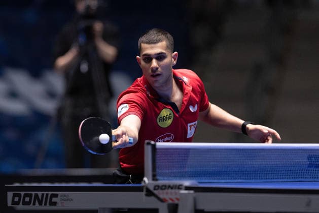 Kanak Jha (GER,USA Borussia Duesseldorf) in action during the semifinal matches Borussia Düsseldorf TTC Schwalbe of the Liebherr TTBL Final4 at the Süwag Energie ARENA on May 30, 2026, in Frankfurt, Germany Copyright: JoaquimxFerreira
