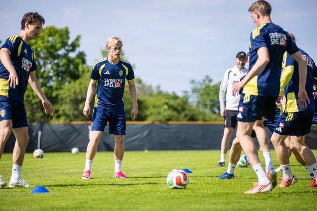 260530 Lucas Bergvall of the Swedish national football team at a training session on May 30, 2026 in Stockholm. Photo: Caisa Rasmussen BILDBYRAN COP 353 CR0046 fotboll football soccer fotball landskamp träning practice training sverige sweden sverige a FIFA World Cup, WM, Weltmeisterschaft, Fussball vm bbeng Copyright: CAISAxRASMUSSEN BB260530CR038