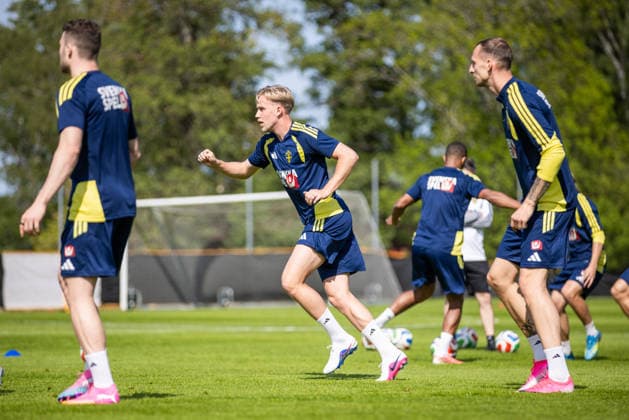 260530 Herman Johansson of the Swedish national football team at a training session on May 30, 2026 in Stockholm. Photo: Caisa Rasmussen BILDBYRAN COP 353 CR0046 fotboll football soccer fotball landskamp träning practice training sverige sweden sverige a FIFA World Cup, WM, Weltmeisterschaft, Fussball vm bbeng Copyright: CAISAxRASMUSSEN BB260530CR040