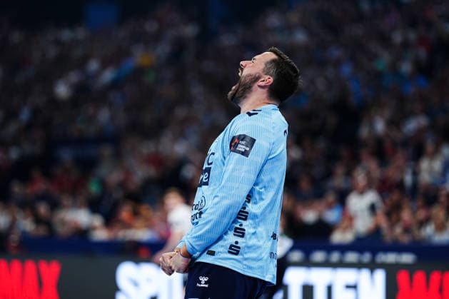Jubel nach Parade Benjamin Buric (SG Flensburg-Handewitt, 01) GER, MT Melsungen vs. SG Flensburg-Handewitt, Handball, EHF European League, Halbfinale, Saison 2025 2026, 30.05.2026 GER, MT Melsungen vs. SG Flensburg-Handewitt, Handball, EHF European League, Halbfinale, Saison 2025 2026, 30.05.2026 Hamburg Copyright: xEibner-Pressefoto MarcelxvonxFehrnx EP_MFN