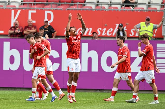 Fussball - Oberliga- Saison 2025 26 Fritz-Walter-Stadion 30.052026 1. FC KaiserslauternU21(fck) - FV Eppelborn (ep) Melvin-Joe WIESNET (1. FC Kaiserslautern U21, U 21 , mi, erzielte das 4:0 1. FC Kaiserslautern