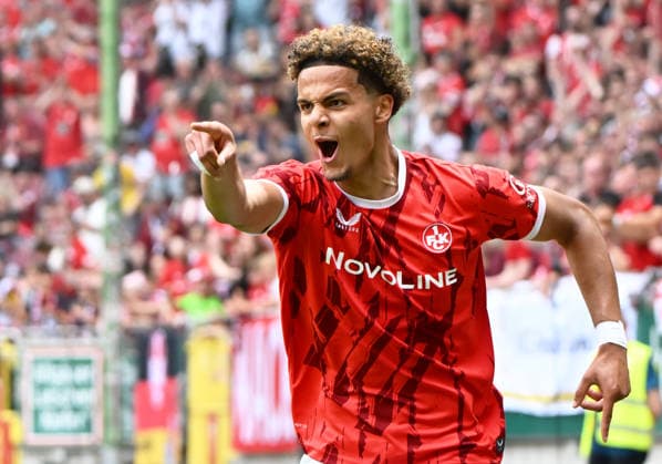 Fussball - Oberliga- Saison 2025 26 Fritz-Walter-Stadion 30.052026 1. FC KaiserslauternU21(fck) - FV Eppelborn (ep) Zweifacher Torschütze in der 1. Halbzeit: Chinedu CHUKWUKELU (1. FC Kaiserslautern U21, U 21 1. FC Kaiserslautern