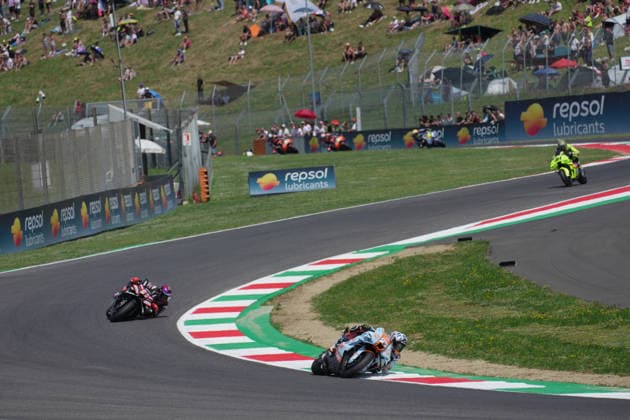 30.05.2026, Autodromo Internazionale del Mugello, Mugello, MotoGP Grosser Preis von Italien 2026 ,im Bild Raul Fernandez (ESP), Trackhouse MotoGP Team, Jorge Martin (ESP), Aprilia Racing, Fabio di Giannantonio (ITA), Pertamina Enduro VR46 Racing Team (Photo by Hasan Bratic DeFodi Images) -