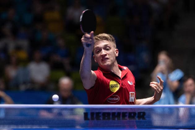 Anton Kaellberg (SWE, Borussia Duesseldorf) in action during the semifinal matches Borussia Düsseldorf TTC Schwalbe of the Liebherr TTBL Final4 at the Süwag Energie ARENA on May 30, 2026, in Frankfurt, Germany Copyright: JoaquimxFerreira