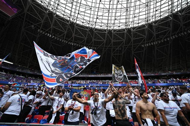 PSG Fans at UEFA Champions League Final - Budapest PSG fans seen in the stands ahead of the UEFA Champions League Final between Paris Saint-Germain and Arsenal at Puskas Arena in Budapest, Hungary on May 30, 2026. Photo by Alexis Jumeau ABACAPRESS.COM Budapest Hungary  Copyright: xJumeauxAlexis ABACAx