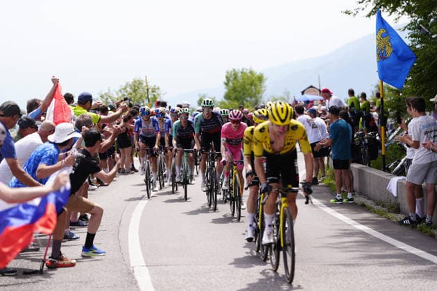 Denmark™s Jonas Vingegaard Hansen of Team Visma Lease A Bike (Pink jersey) during Stage 20 of the Giro d™Italia, from Gemona del Friuli to Piancavallo, Italy, Saturday,May 30, 2026.  Copyright: xFabioxFerrarix xLaPressex