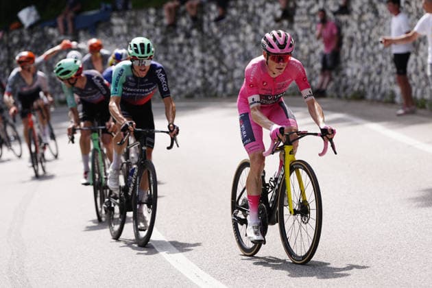 Denmark™s Jonas Vingegaard Hansen of Team Visma Lease A Bike (Pink jersey) during Stage 20 of the Giro d™Italia, from Gemona del Friuli to Piancavallo, Italy, Saturday,May 30, 2026.  Copyright: xFabioxFerrarix xLaPressex