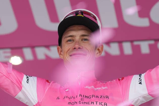 Denmark™s Jonas Vingegaard Hansen of Team Visma Lease A Bike winner of the stage during Stage 20 of the Giro d™Italia, from Gemona del Friuli to Piancavallo, Italy, Saturday, May 30, 2026.  Copyright: xSimonexSpada LaPressex