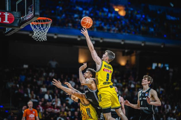 Basketball Berlin 30.05.2026 Saison 2025 2026 EasyCredit BBL 1. Bundesliga Männer, Herren Playoffs Halbfinale Spiel 1 Alba Berlin - BMA365 Bamberg Baskets Jonas Mattisseck (Alba Berlin, No.09)