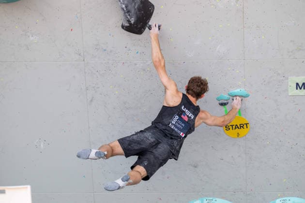 May 30, 2026, Madrid, Madrid, Spain: COLIN DUFFY of the United States competes during the men s boulder semifinal at the IFSC World Climbing Series in Madrid Men s Boulder Semifinals At The 2026 World Climbing Series Madrid.  - ZUMAd308 20260530_zsp_d308_037 Copyright: xJuanxCarlosxLucasx
