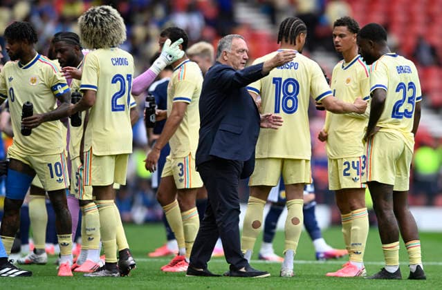 Glasgow, Scotland, 30th May 2026. Curacao Manager Dick Advocat during the Scotland vs Curacao International Friendly, Länderspiel, Nationalmannschaft match at Hampden Park, Glasgow. Picture credit should read: Neil Hanna Sportimage EDITORIAL USE ONLY. No use with unauthorised audio, video, data, fixture lists, club league logos or live services. Online in-match use limited to 120 images, no video emulation. No use in betting, games or single club league player publications. SPI_078_NH_Scotland_Curacao SPI-4830-0078