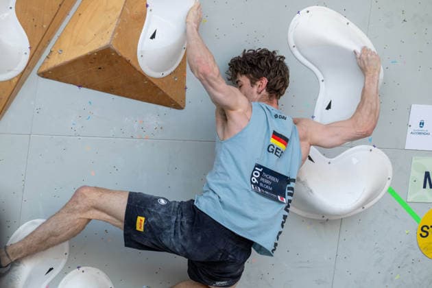May 30, 2026, Madrid, Madrid, Spain: THORBEN PERRY BLOEM of Germany competes during the men s boulder semifinal at the IFSC World Climbing Series in Madrid Men s Boulder Semifinals At The 2026 World Climbing Series Madrid.  - ZUMAd308 20260530_zsp_d308_041 Copyright: xJuanxCarlosxLucasx