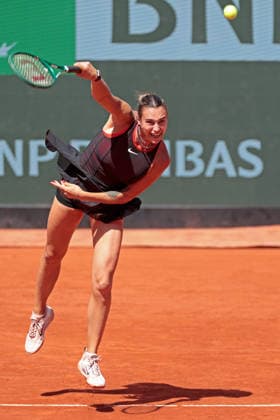 RECORD DATE NOT STATED 30th May 2026; Roland Garros, Paris, France; 2026 French Open Tennis, Day 12; Aryna Sabalenka serves to Daria Kasatkina (AUS) JonxBromley